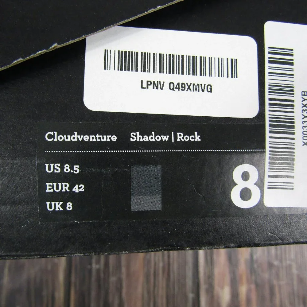 On Running Cloudventure Shoes Mens Size 8.5 Shadow Rock Black Gray Trail Running
